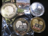 4- 2 And A Half Inch Medals With Pictures Of Bank Notes