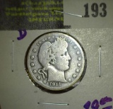 1911-D Barber Quarter