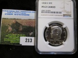 1968-S Kennedy Half Dollar Graded Proof 67 Cameo By Ngc