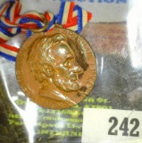 1909 Lincoln Medal With Ribbon Commemorating The Centennial Of His Birth