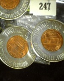 3- Encased Pennies From The 