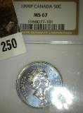 1999 Canadian Half Dollar Graded Ms 67 By Ngc.  This Coin Books For $40 In Ms 65.