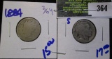 1884 V Nickel & 1918-S Buffalo Nickel