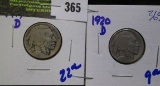 1917-D & 1920-D Buffalo Nickels