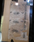 1830 uncut Sheet of (4) $3 Bank Notes From Frankfort Bank.  This Is A Really Cool Piece