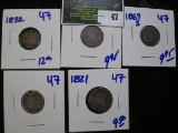 No Date Bust Dime And A Holed Coin Collection Includes 1832 Bust Half Dime, 1821 Bust Dime, 1939-O D