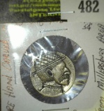 Vintage Hand Carved Hobo Nickel With A Man In A Bowler Hat And A Mustache