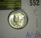 First in a nice run of Mercury Dimes - 1917 P AU-BU