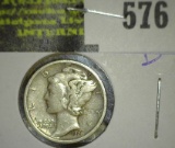 1928 D Merc Dime - Fine +