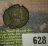 Nearly 2,000 Year Old Ancient Roman unattributed Bronze Coin, 19 mm.