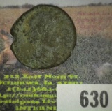 Nearly 2,000 Year Old Ancient Roman unattributed Bronze Coin, 22 mm.
