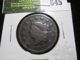 1827 U.S. Large Cent, VG.