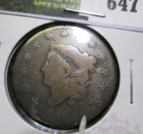 1830 U.S. Large Cent, VG.