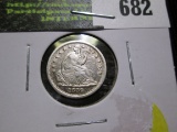 1839 U.S. Seated Liberty Half Dime, EF but cleaned.