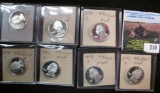 1992 S thru 1998 S 90% Silver Proof Washington Quarters.