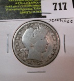 1915 P Barber Half Dollar, VG with scratches.