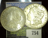 Pair of 1921 P Morgan Silver Dollars, both EF-AU.
