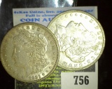 Pair of 1921 P Morgan Silver Dollars, both EF or better.