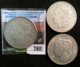 1921 P, D, & S Morgan Silver Dollars.