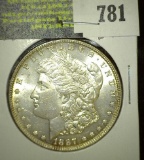 1887 P Morgan Silver Dollar, Brilliant Uncirculated.