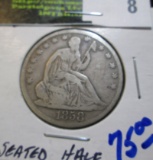 1858-O Seated Half Dollar With Graffiti