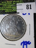 1857 Seated Half Dollar Scratched