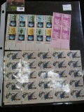 (64) Mint U.S. Stamps in partial sheets & blocks with a total face value of $2.72.