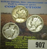 1916 S, 27 S, & 30 S Mercury Dimes. All scarcer dates and grades.