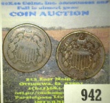 Pair of old U.S. Two Cent Pieces.