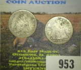 Pair of Old U.S. Seated Liberty Dimes.