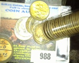 1953 D Original BU Roll of Silver Roosevelt Dimes.