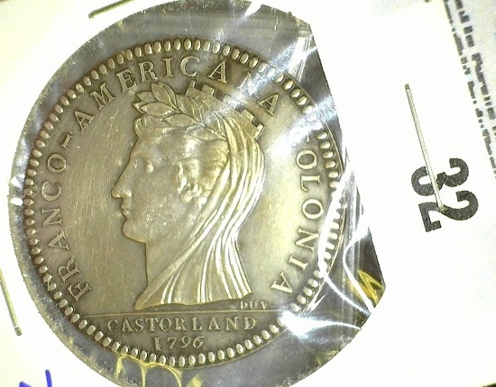 Silver Restrike Of The 1796 Franco Americano Castor Land Coin