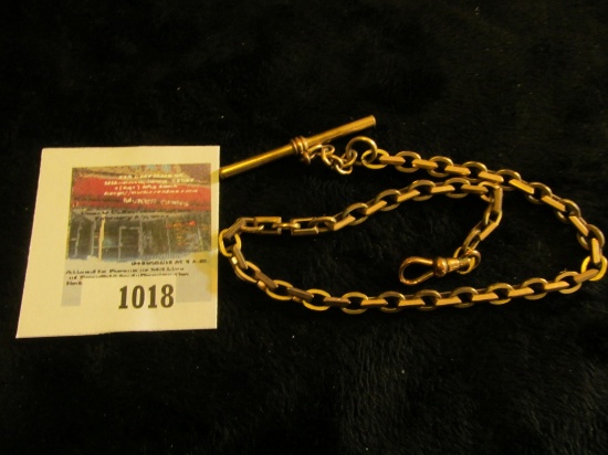 "Chunky" heavy link gold filled pocket watch chain, 12+ inches, good for scrap or as a vintage watch