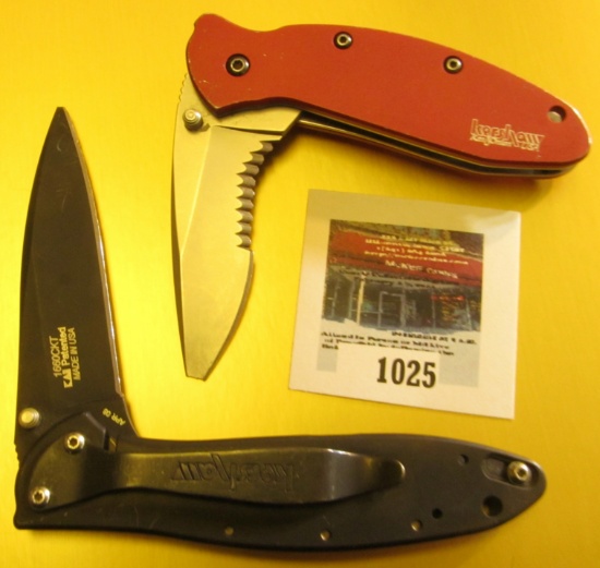 Pair of Kershaw "spring assist open" knives, used