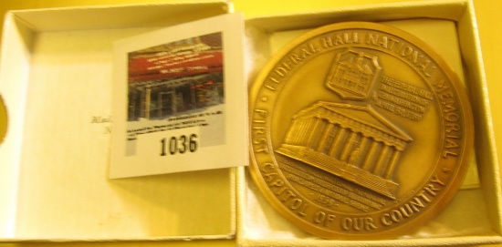 1865-1965 Centennial of the Statue of Liberty/Federal Hall National memorial medal by Medallic Art C