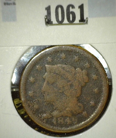 1845 large cent, AG Redbook value $10