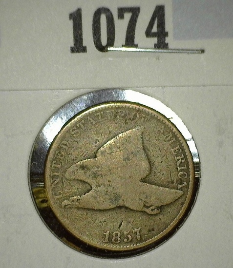 1857 flyng eagle cent, G Redbook value $30