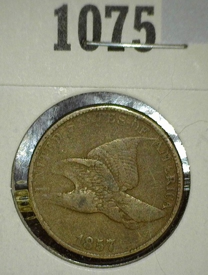 1857 flyng eagle cent, VG Redbook value $40