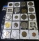 (20) various Tokens, Medals, and Foreign Coins in a 20-pocket page.