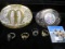 (2) Western Style Belt Buckles and several rings.