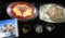 Iowa State Belt Buckle; Agate Cabochon Belt Buckle; & several rings.