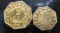 Pair of California Fractional Gold Souvenir Tokens. Appear to be genuine Gold.