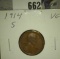 1914 S Lincoln Cent, VG.