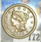 1852 U.S. Large Cent, EF 40.