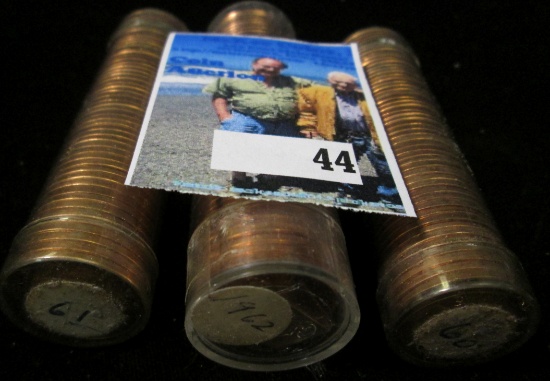 1960 P LD, 61 P, & 62 P Gem BU Solid-date Rolls of Lincoln Cents.