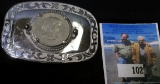 1979 Susan B. Anthony Dollar mounted in a special Coin holder Belt Buckle.