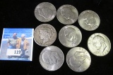 1924 S U.S. Silver Peace Dollar; (4) 1971 D, (2) 72 P, & (1) 71 D Eisenhower Dollars.