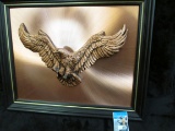 Unique hand-made copper sculpture of an Eagle, made of finely ground copper and bronze filings, hand