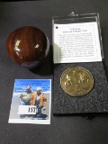 Hand-finished Hardwood Gear shift knob; & a High relief Medallion Campaign and Seige of Vicksburg in