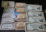Nice group of World War II Japanese Currency.